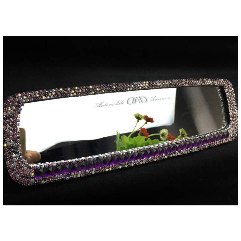 Sparkling Rhinestone Car Rearview Mirror Charm - Purple Crystal Auto Accessory for Women | Perfect Gift for Birthday, Graduation & Car Decor