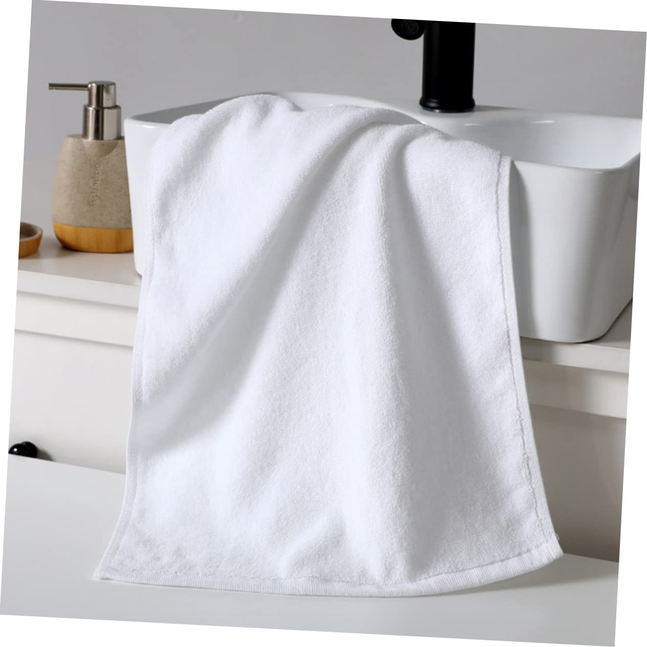 iPetboom 4-Pack Premium Cotton & Microfiber Bath Towels - Soft Facial Cleansing Towels, Thick Makeup Remover & Face Washing Towels (White) - Perfect for Spa, Hotel & Daily Skincare Routine