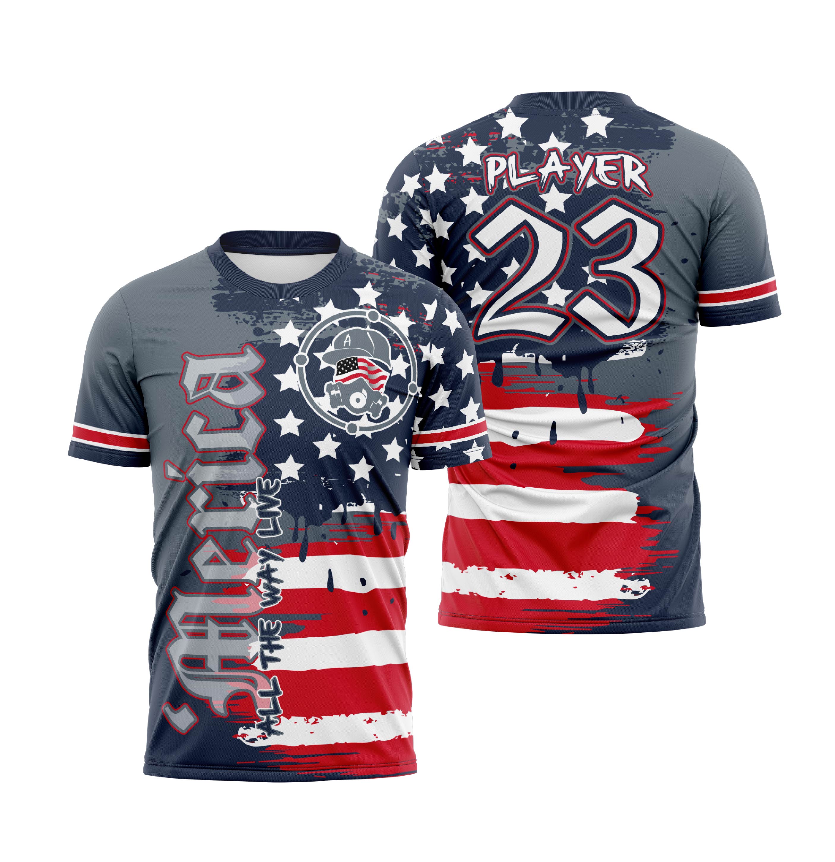 American Flag Men's Full Dye Football Jersey - Patriotic Sports Apparel for Game Day, Tailgating & 4th of July Celebrations