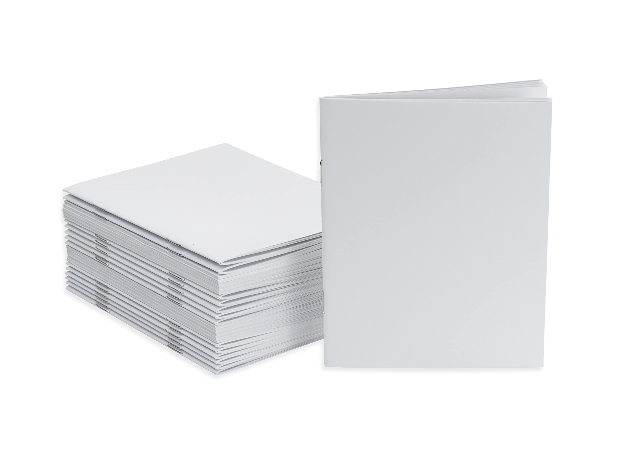 Hygloss 100-Pack Blank White Paperback Books 4.25 x 5.5 Inches - Perfect for Journaling, Sketching, Drawing & Arts & Crafts - Ideal for DIY Projects, School Work, Creative Writing and Gift Giving