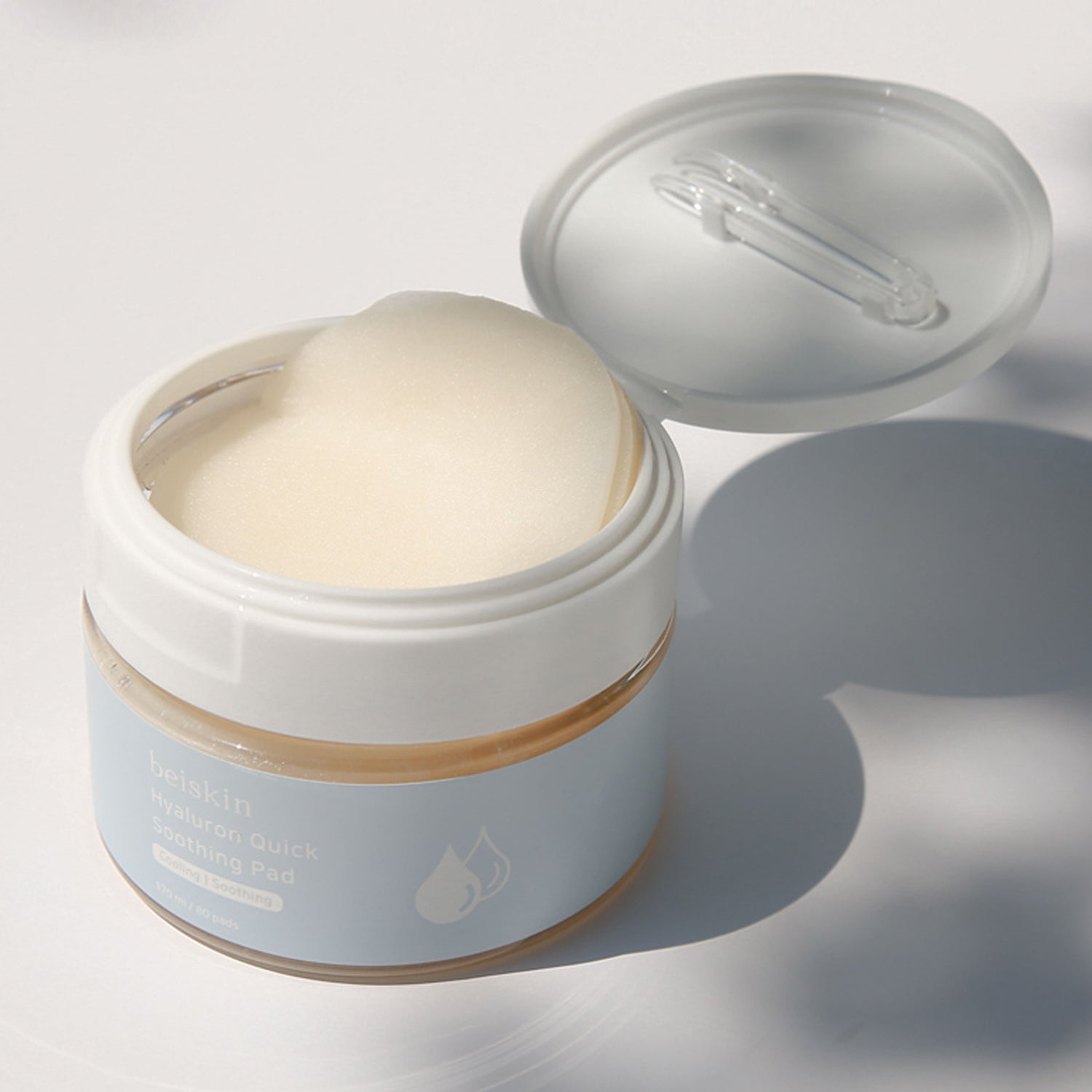 Beiskin Hyaluron Quick Soothing Facial Pads - 80 Pads (170ml) for Hydration & Calming Sensitive Skin | Perfect for Post-Workout, Travel & Daily Skincare Routine