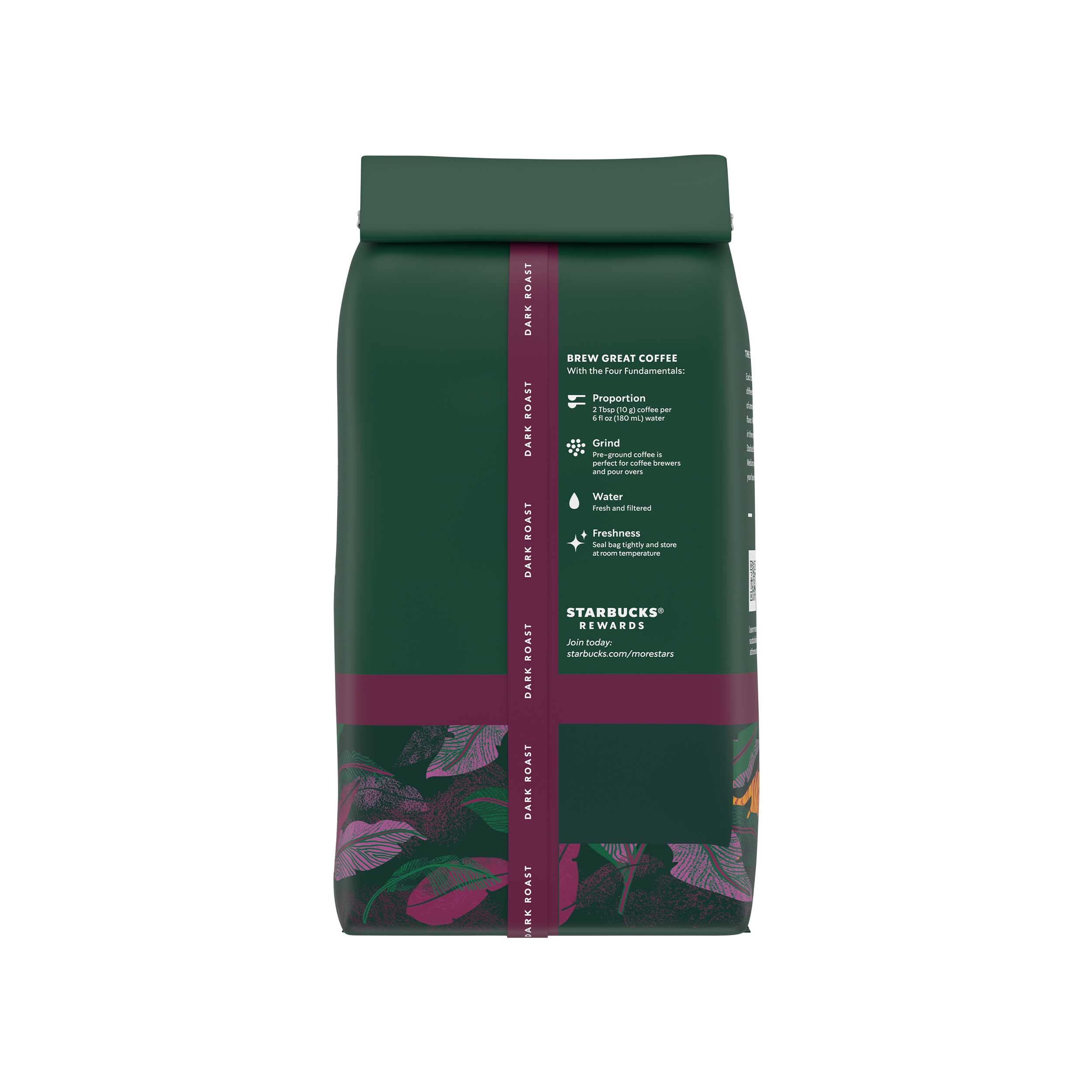 Starbucks Sumatra Dark Roast Ground Coffee - 100% Arabica Beans, 12 oz Bag - Perfect for Home Brewing, Office Use & Gift Giving