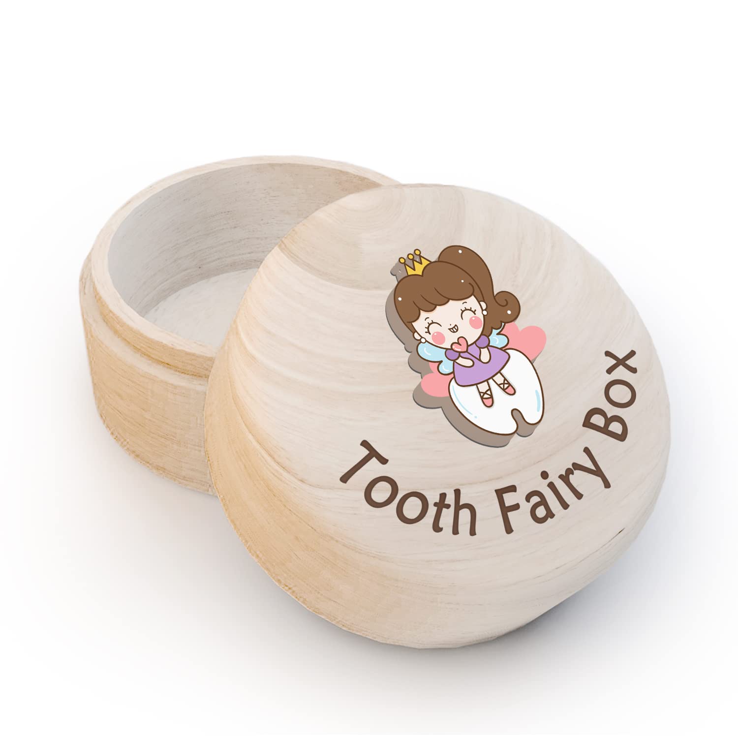 Tooth Fairy Box for Kids - Wooden Keepsake Storage Box with 3D Tooth for Boys & Girls - Perfect for Lost Teeth Under Pillow - Cute Teeth Container for Childhood Memories & First Tooth Milestones