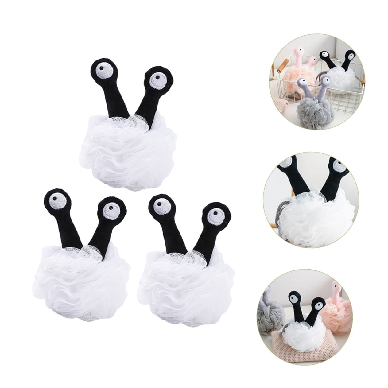 LALAFINA 6-Pack Exfoliating Bath Sponges Set - Natural Loofah Body Scrubber, Facial & Shower Puff for Deep Cleansing - Soft Bath Flower Sponge for Gentle Skin Exfoliation (White, Large) - Perfect for Spa, Home Bath & Travel Shower Essentials