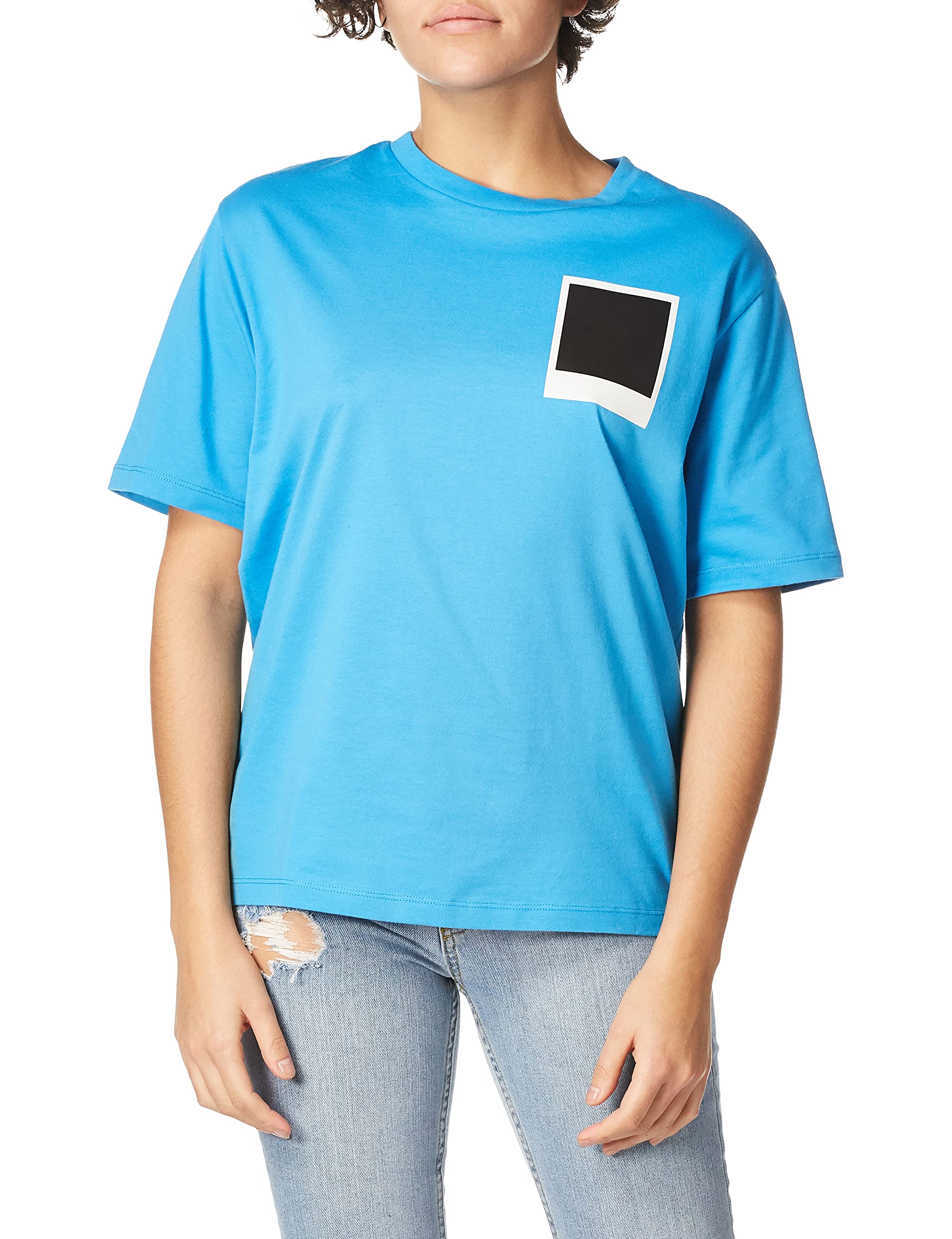 Lacoste Women's Short Sleeve Polaroid Graphic Cotton T-Shirt | Casual Summer Tee for Women | Perfect for Outings, Beach & Everyday Wear
