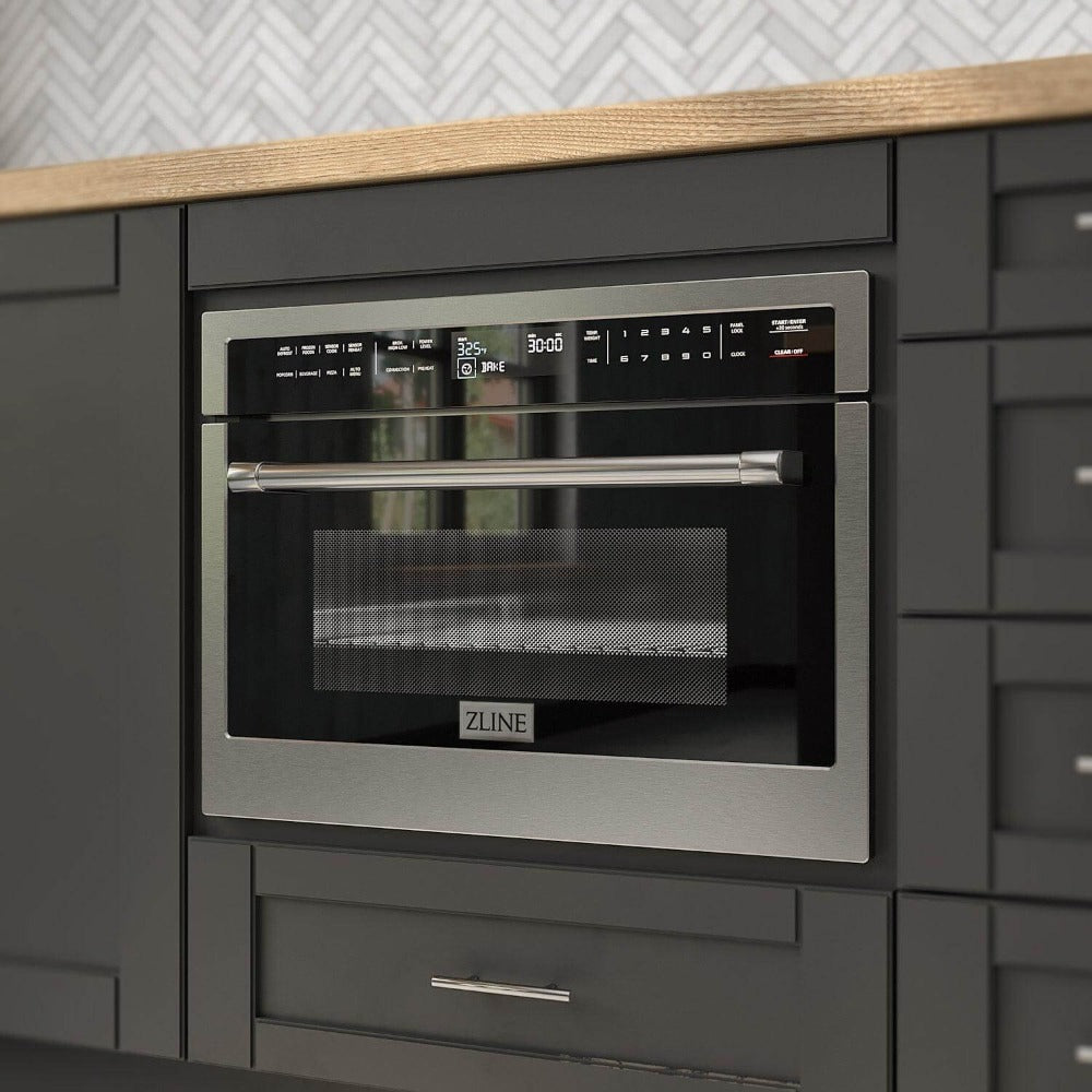 ZLINE 24 Inch Built-In Convection Microwave Oven - Stainless Steel, Speed & Sensor Cooking (MWO 24) | Perfect for Modern Kitchens, Small Spaces & Fast Meal Prep