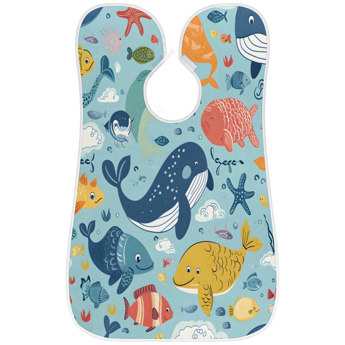 Cute Cartoon Whale Beard Shaving Bib for Men - Waterproof Makeup & Hair Dye Apron for Women, Barber Cape for Haircut - Sink Hair Catcher & Beard Trimming Tool - Perfect for Home Grooming & Salon Use
