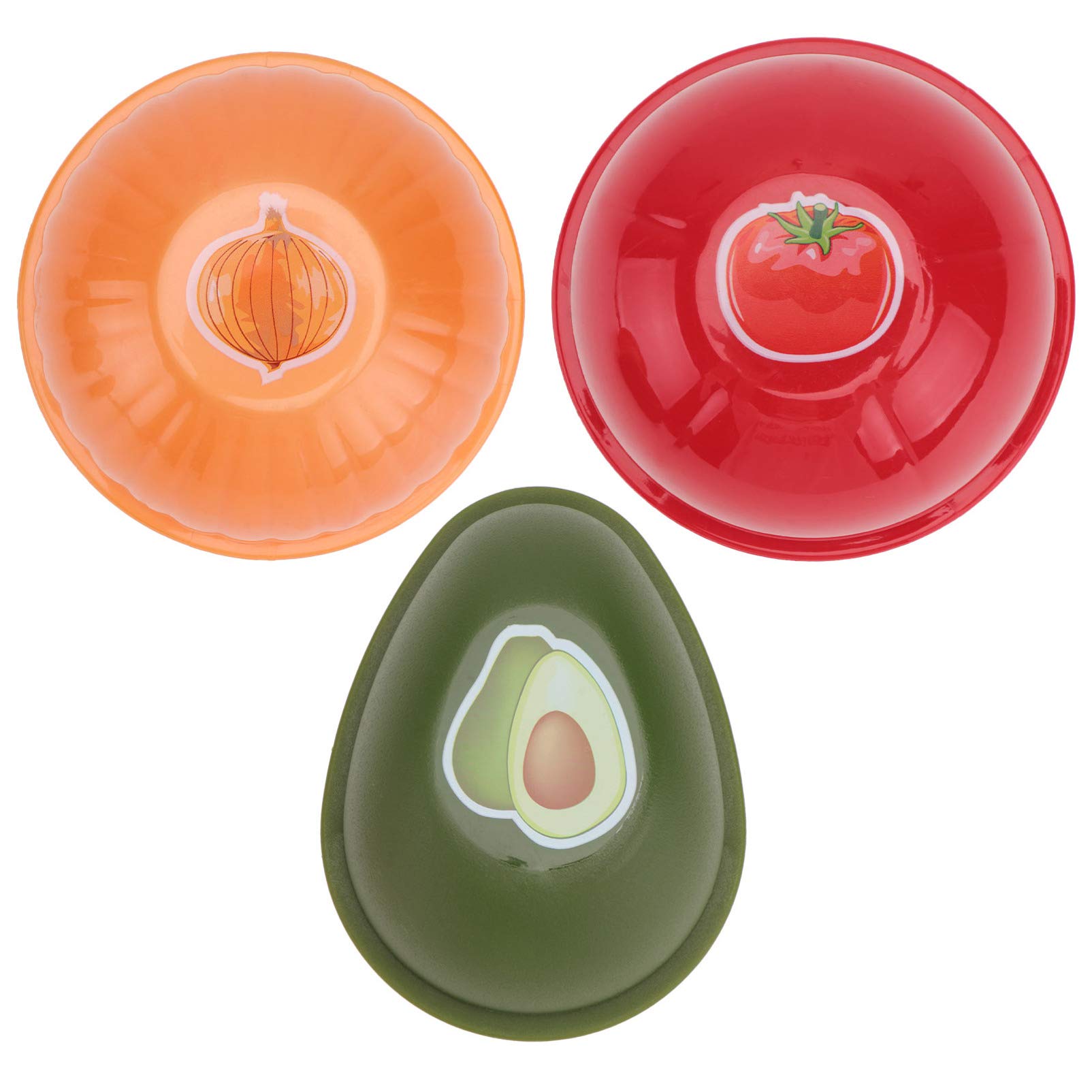 3-Piece Onion Saver & Avocado Keeper Set - Reusable Food Storage Containers for Onions, Tomatoes, Lemons - BPA-Free Kitchen Organizers (As Shown) | Perfect for Meal Prep, Refrigerator Storage & Keeping Produce Fresh Longer