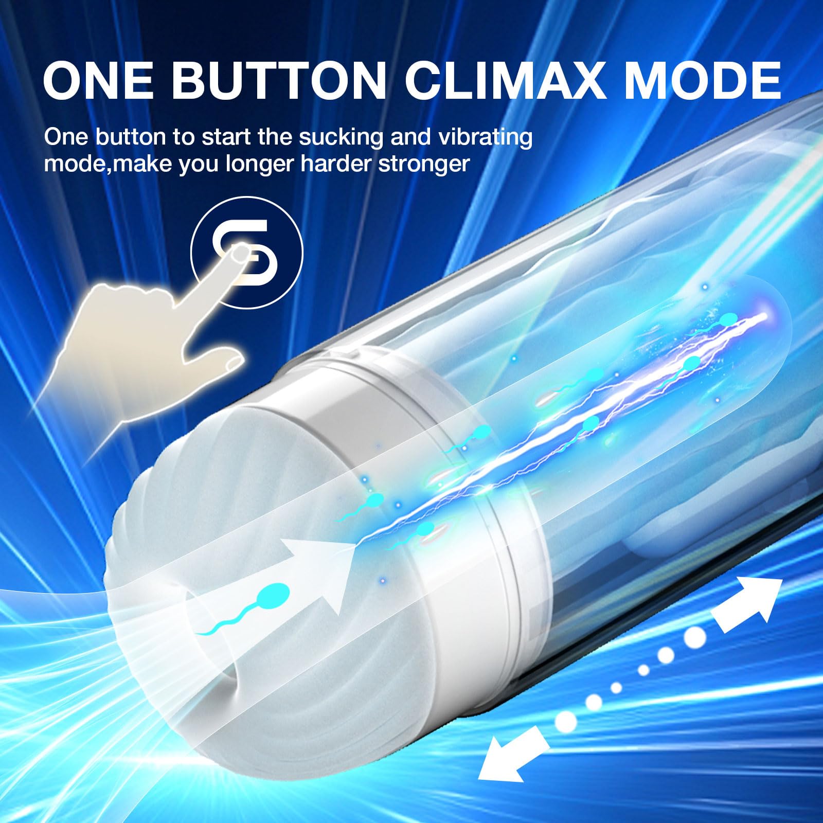 Upgraded Automatic Sucking & Vibrating Male Masturbator - Hands-Free Adult Sex Toy for Men, Powerful Penis Pump & Blowjob Simulator, Discreet Pocket Pussy Stroker | Perfect for Solo Play, Travel & Discreet Pleasure