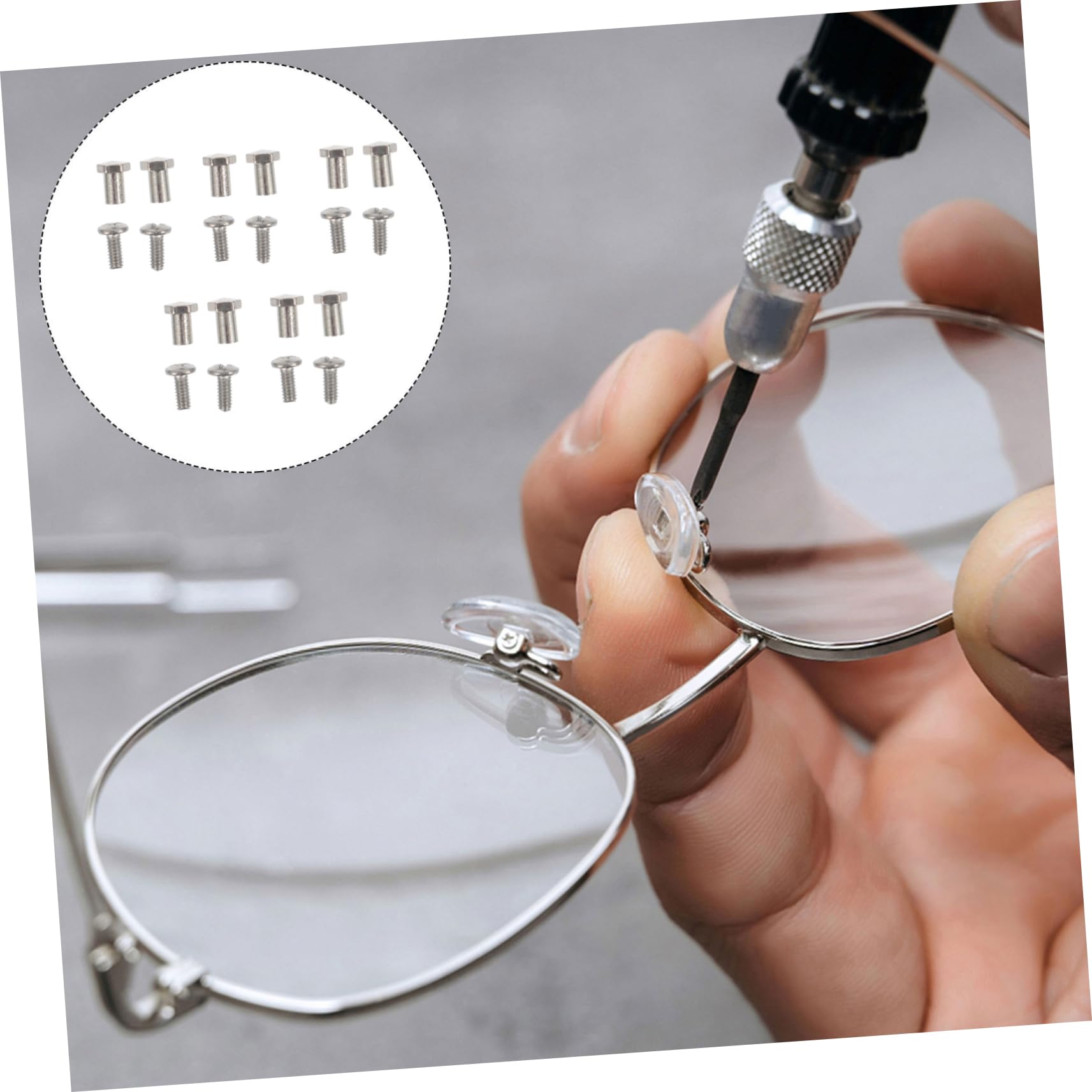 SOLUSTRE 2 Pack Eyeglass Repair Kit with Replacement Screws & Hinges - Sunglasses & Optical Glasses Accessories for DIY Fixes at Home, Office or Travel