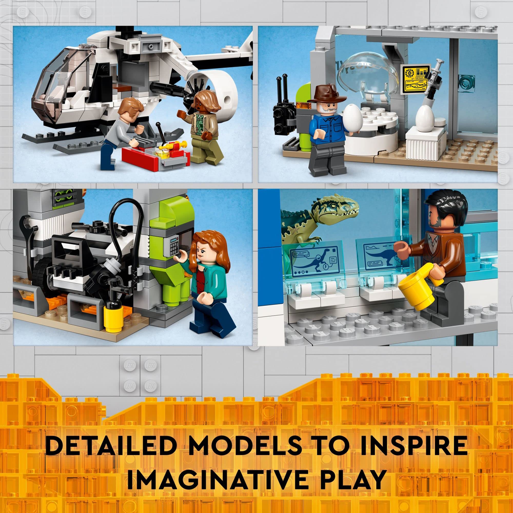 LEGO Jurassic World Giganotosaurus & Therizinosaurus Attack 76949 Dinosaur Building Set with 2 Dinosaur Figures, ATV Vehicle, Helicopter & Garage - Creative Construction Toy Gift for Kids, Boys & Girls - Perfect for Jurassic Park Play Scenes and Dinosaur Adventure Storytelling