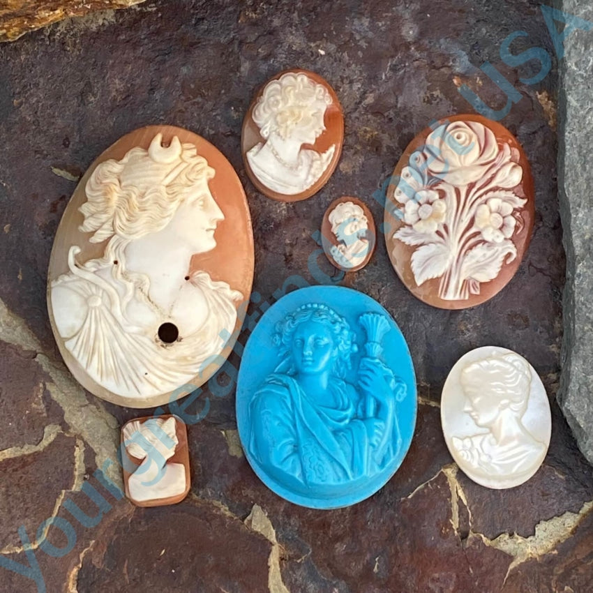 Vintage Hand-Carved Mother of Pearl Cameo Pendant - Unset Jewelry Making Supply for Necklace, Brooch & DIY Craft Projects