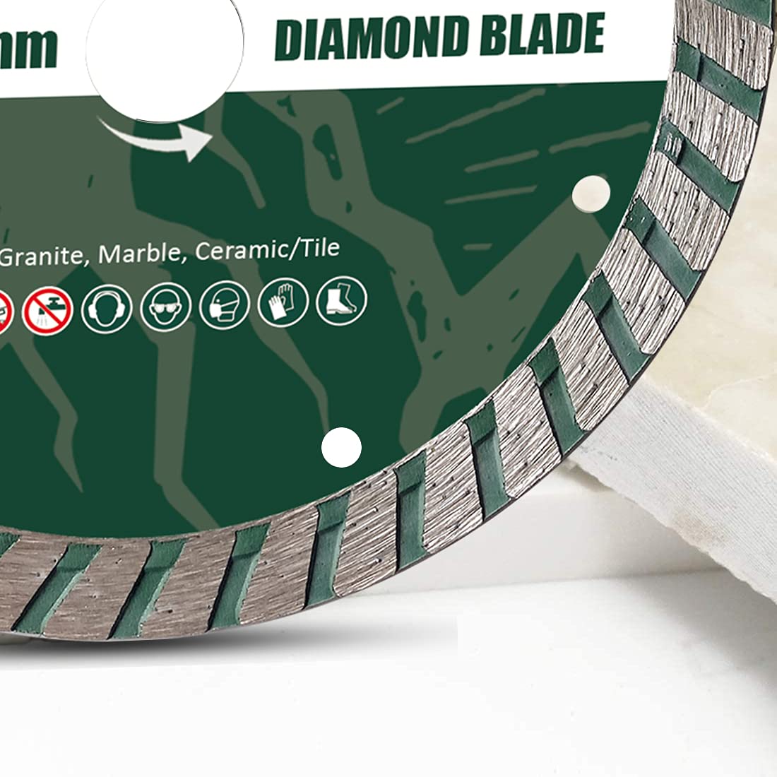 2PCS Ultra Thin 5-Inch Diamond Grinder Blades - Premium Porcelain Tile & Granite Cutting Discs for Wet/Dry Angle Grinders - Perfect for Bathroom Renovation, Kitchen Backsplash & Floor Tile Installation