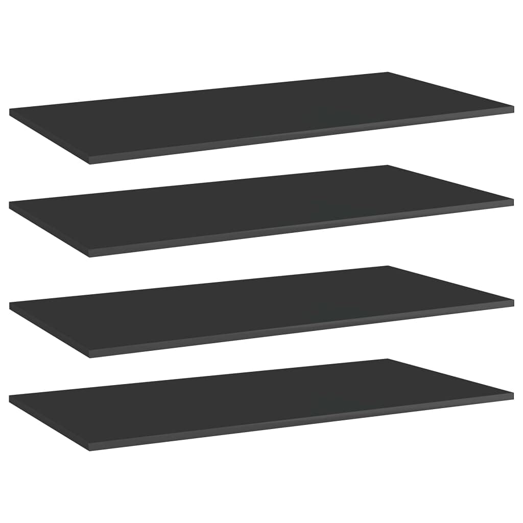 YUUIKLLE Floating Shelf Wall Mounted - 4 Pack High Gloss Gray Bookshelf Boards (39.4
