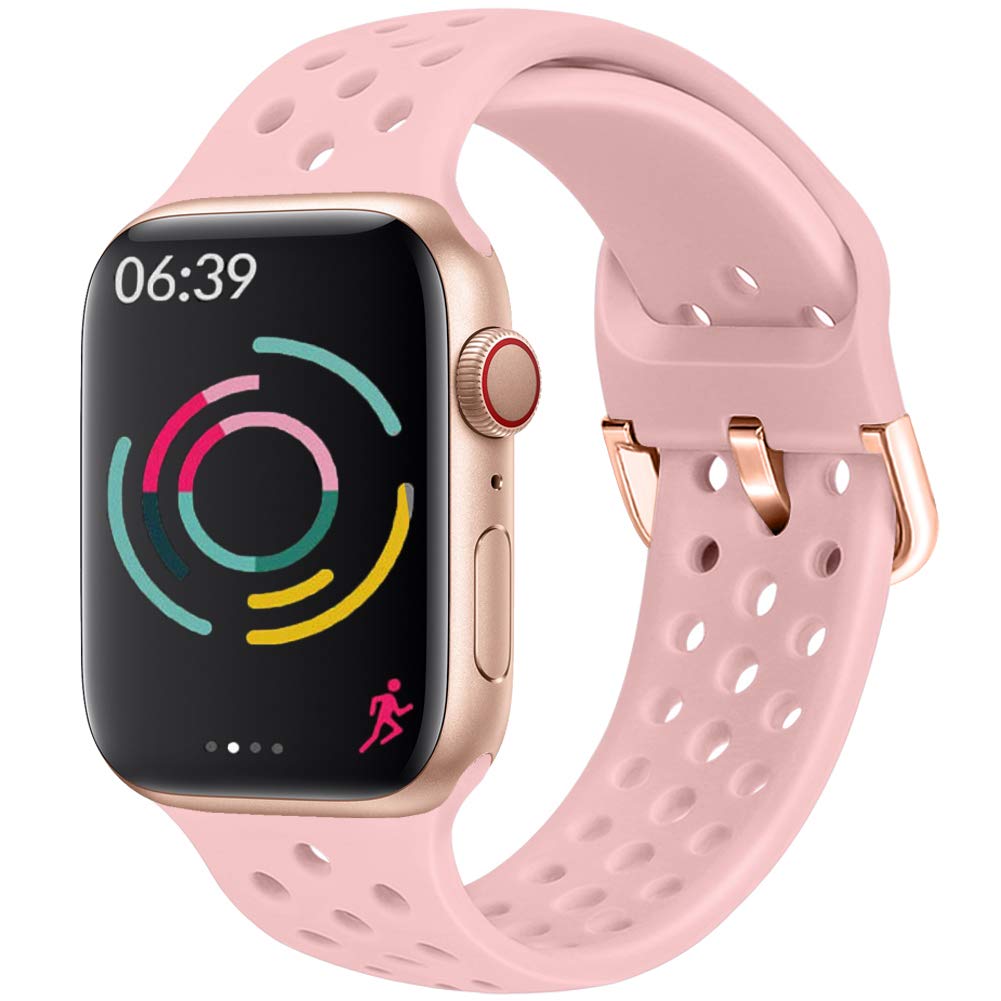 Hisri Compatible with Apple Watch Band 49mm 45mm 44mm 42mm 41mm 40mm 38mm - Sport Breathable Waterproof Soft Silicone Replacement Strap for iWatch Ultra SE Series 8 7 6 5 4 3 2 1 - Perfect for Running, Swimming, Workout & Daily Wear (Men & Women)