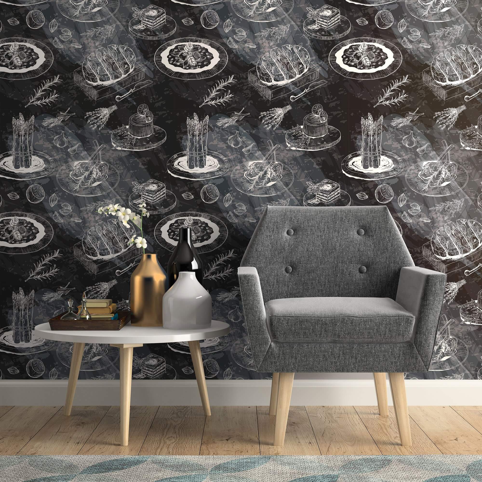 Black Bohemian Tile Adhesive Peel and Stick Removable Wallpaper 5816 - Self-Adhesive Decorative Wall Covering for Kitchen Backsplash, Bathroom, and Home Decor