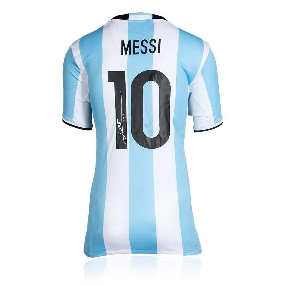 Lionel Messi Signed 2016 Argentina World Cup Home Jersey with JSA COA - Authentic Autographed Soccer Jersey for Collectors & Fans - Perfect for Display, Gifts, and Memorabilia Collections