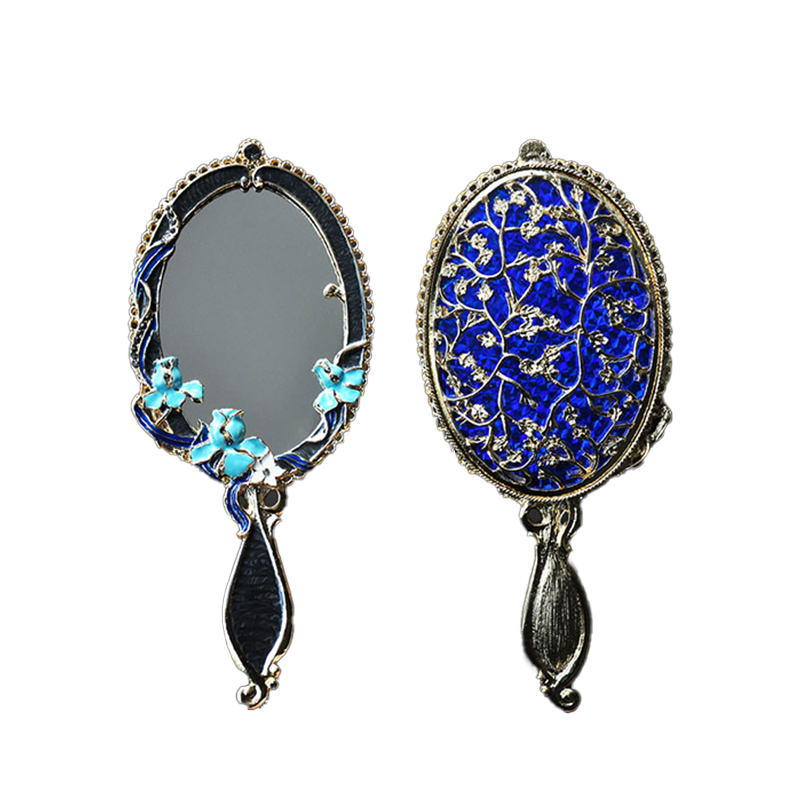 Vintage European Style Handmade Handheld Mirror - Elegant Dressing Table Decor for Makeup & Vanity - Perfect Gift for Brides, Home Decor & Beauty Essentials