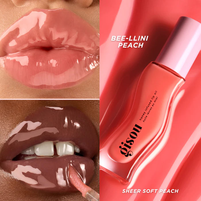 Gisou Honey Infused Hydrating Lip Oil - Nourishing & Moisturizing Lip Treatment with Natural Ingredients - Perfect for Dry Lips, Daily Care & Nighttime Lip Routine