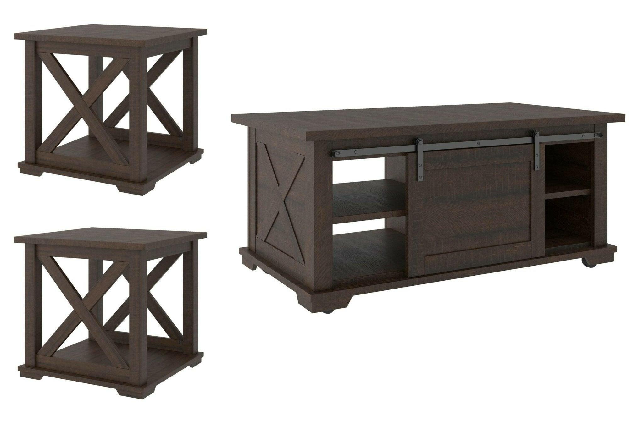Camiburg Coffee Table Set with 2 Matching End Tables - Modern Living Room Furniture for Small Spaces | Perfect for Apartments, Condos & Cozy Homes