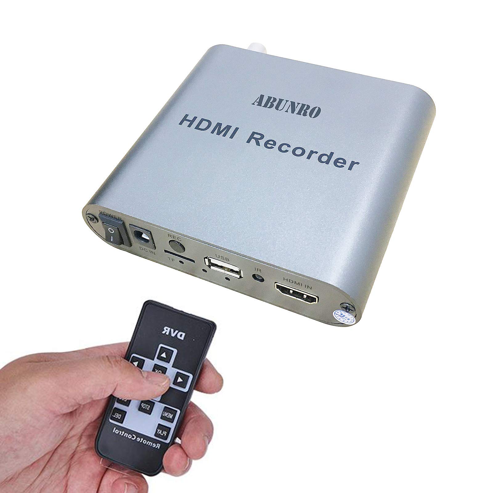 ABUNRO 1080P HDMI Capture Box - Record & Live Stream in 60Hz, No PC Needed, Gray, HDMI & TF Card Support | Perfect for Gaming, Live Streaming, and Video Conferencing