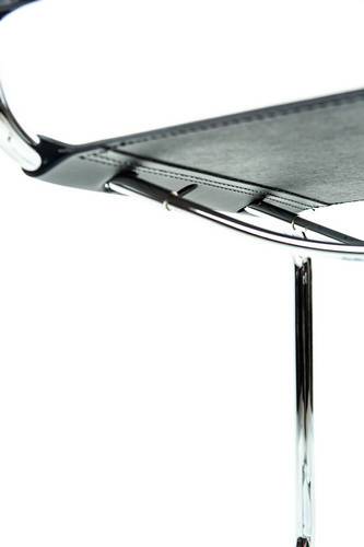 Mart Stam Cantilever Side Chair - Black Leather Upholstered Modernist Design for Living Room, Office & Dining Space
