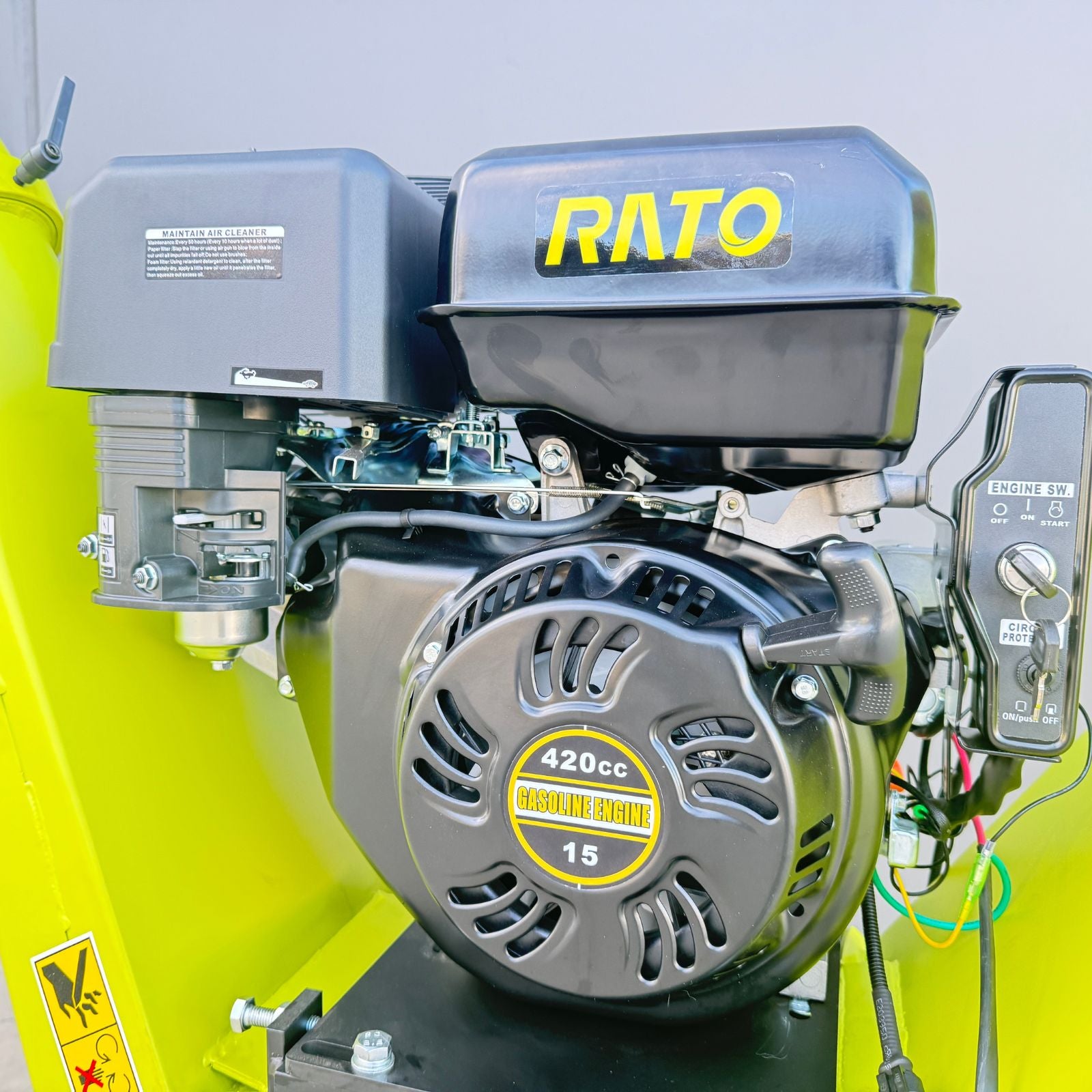 Forestwest 120MM Wood Chipper Shredder - 15HP Gas Powered with Electric Start (BM11073E) - Perfect for Yard Waste, Landscaping, and Garden Maintenance
