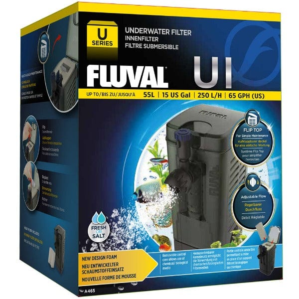 Fluval U Underwater Filter for Aquariums - Quiet Submersible Water Filter for Fish Tanks, Ponds & Small Aquatic Habitats - Perfect for Freshwater & Saltwater Environments