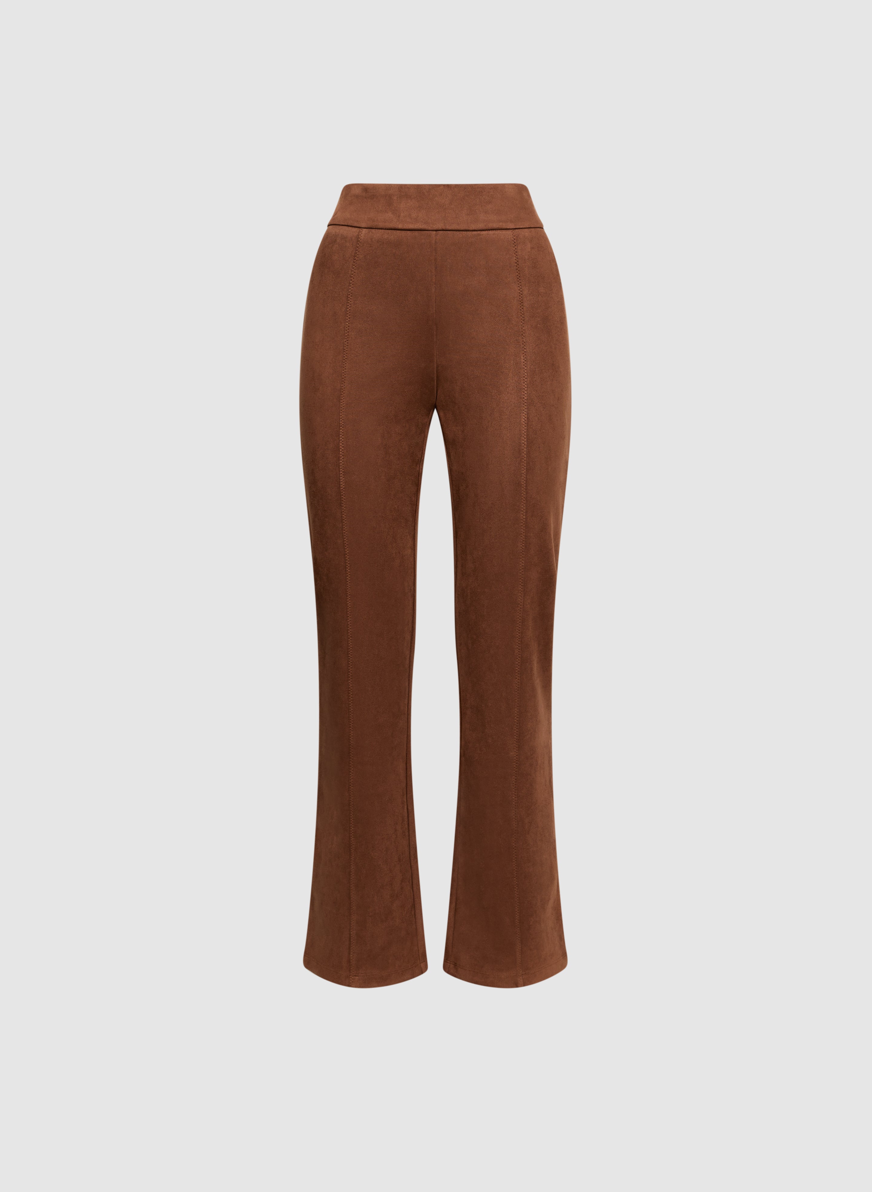 Stylish Faux Suede Straight Leg Pants for Women - Comfortable & Trendy Office or Casual Wear