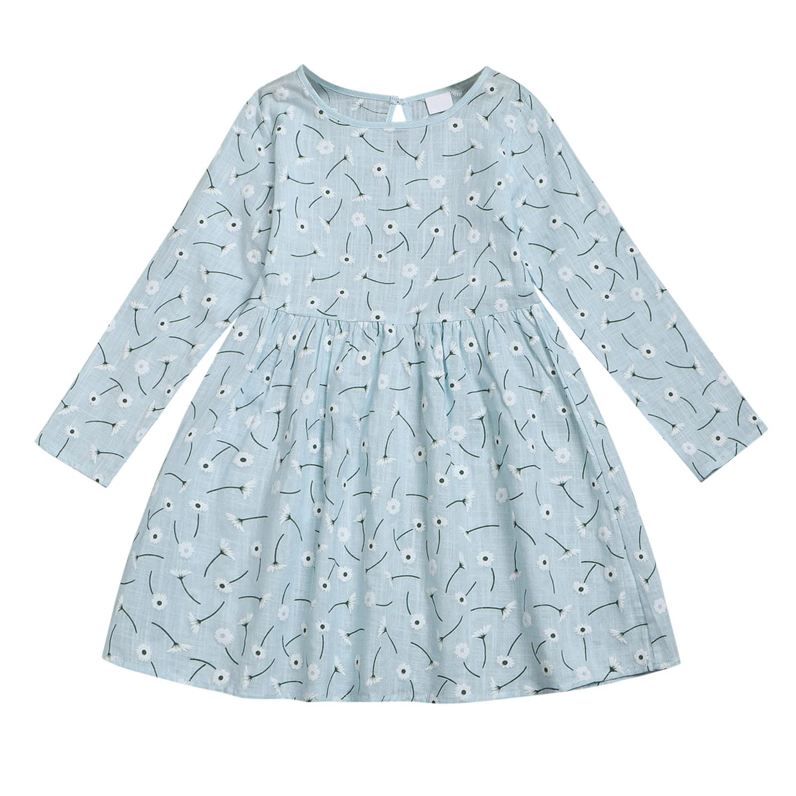 Floral Print Long Sleeve Princess Romper Dress for Toddler Girls - Beach, Party & Special Occasion Outfit for Newborn Baby Girls
