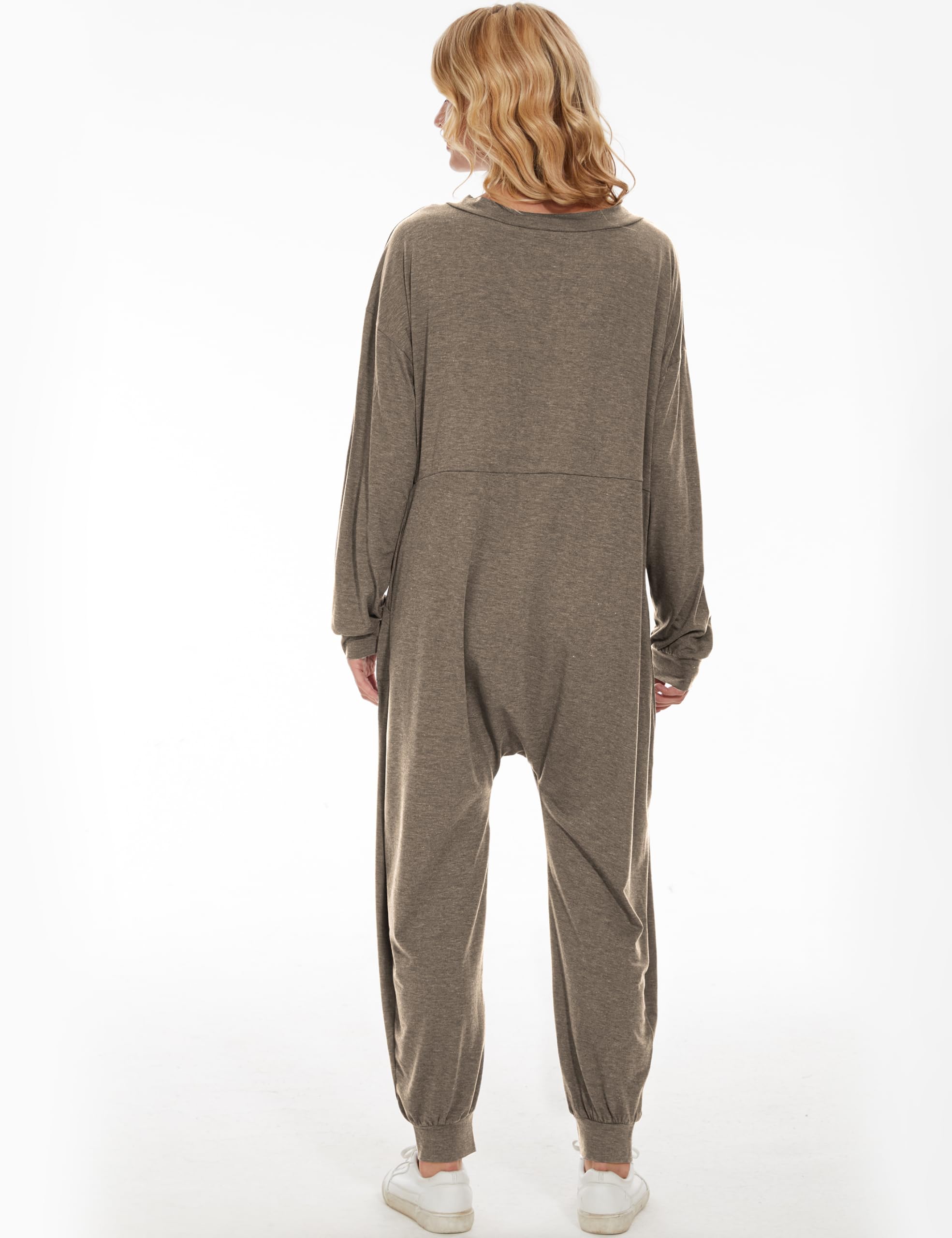 **One Piece Jumpsuits for Women - Casual Baggy Long Sleeve Romper with Pockets | Lounge Wear, Sleepwear & Everyday Outfit**    （优化说明：精简重复词，突出核心卖点，增加使用场景如休闲、睡眠和日常穿搭，符合SEO规范）