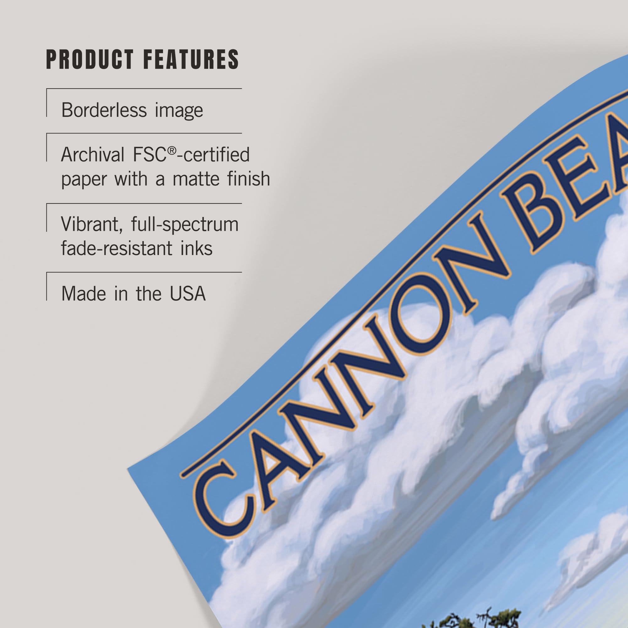 Lantern Press 16x24 Inch Giclee Print - Cannon Beach Oregon Coast Wall Art | Premium Canvas Landscape Painting for Home & Office Decor | Perfect for Living Room, Bedroom or Coastal Themed Spaces