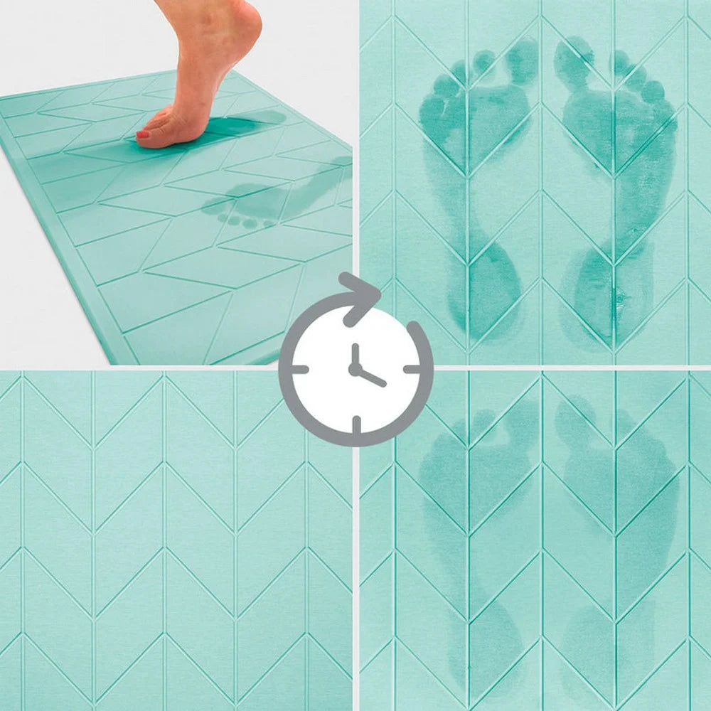 Premium Absorbent Cotton DRI Stone Bath & Kitchen Mat - Non-Slip, Quick-Dry, Machine Washable - Marine Blue - Perfect for Bathroom, Shower, Kitchen & Laundry Room