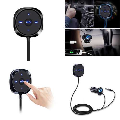 BC20 Wireless Bluetooth Receiver with 3.5mm AUX Audio Adapter & 5V 2.1A Car Charger - Hands-Free Music Streaming for Car, Home Stereo, and Portable Speakers