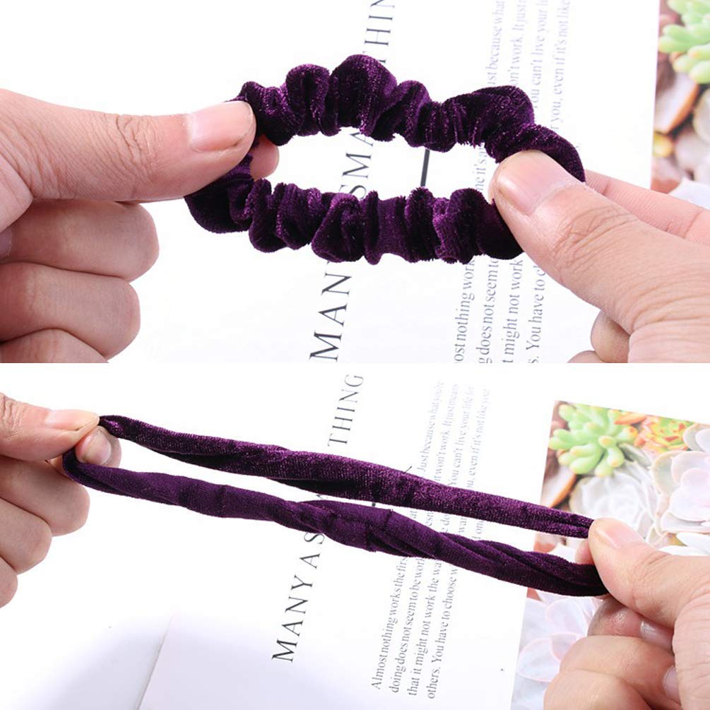 Belicia 10 Pcs Velvet Scrunchies Hair Ties - Soft Elastic Flannelette Hair Bands for Women, No-Slip Scrunchy Hair Ropes - Perfect for Workouts, Yoga, Office & Everyday Styling