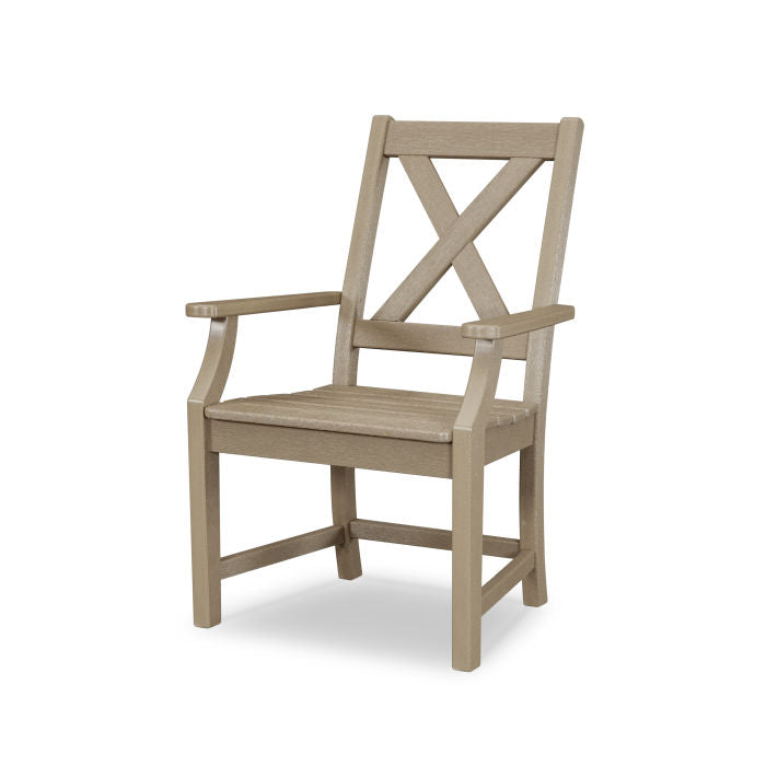 POLYWOOD Braxton Outdoor Dining Arm Chair - Weather-Resistant, Durable & Comfortable - Perfect for Patio, Deck, and Garden Use