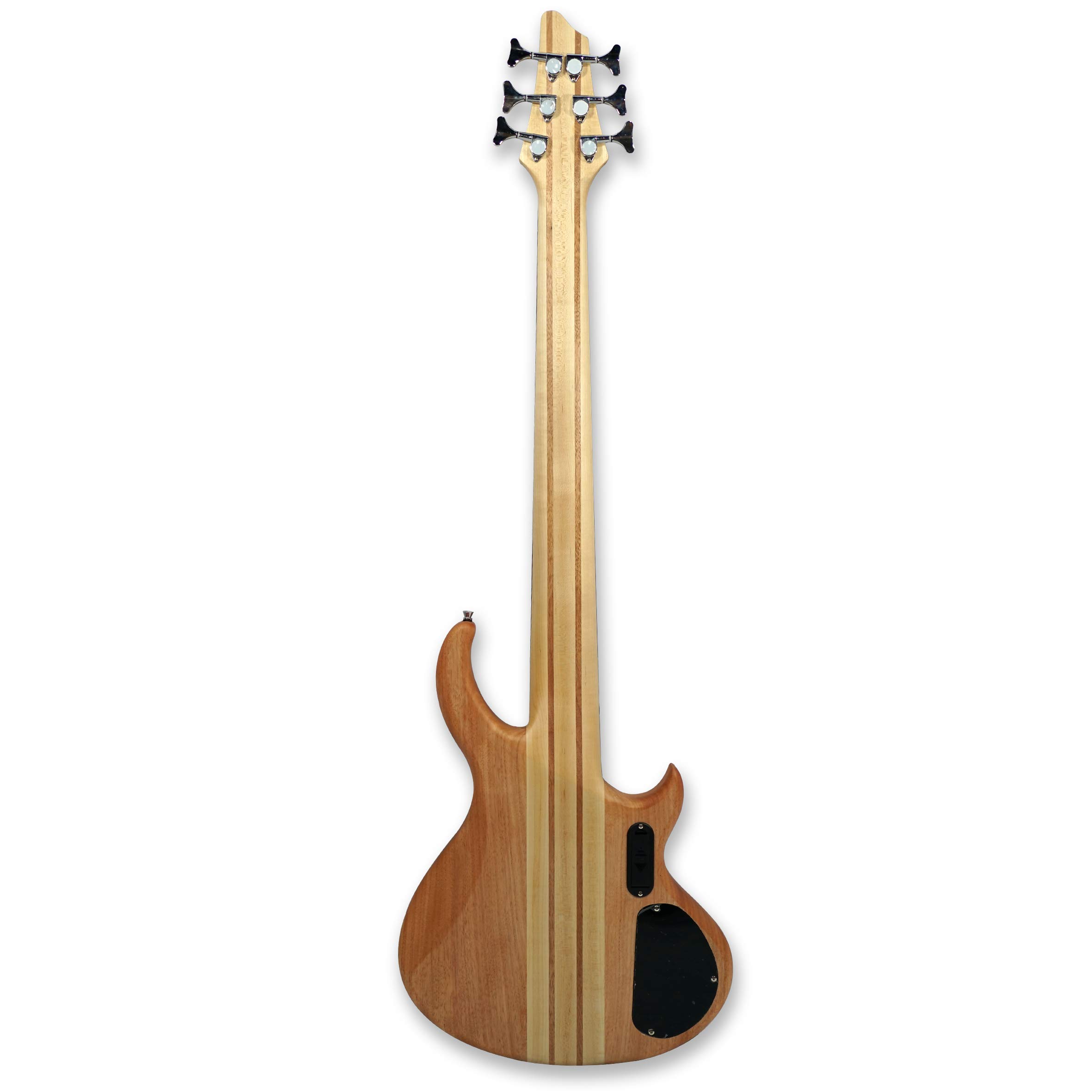 Premium Left-Handed 6-String Electric Bass Guitar - Millettia Laurentii & Okoume Body with Maple Neck - Perfect for Live Performances, Studio Recording & Bass Practice