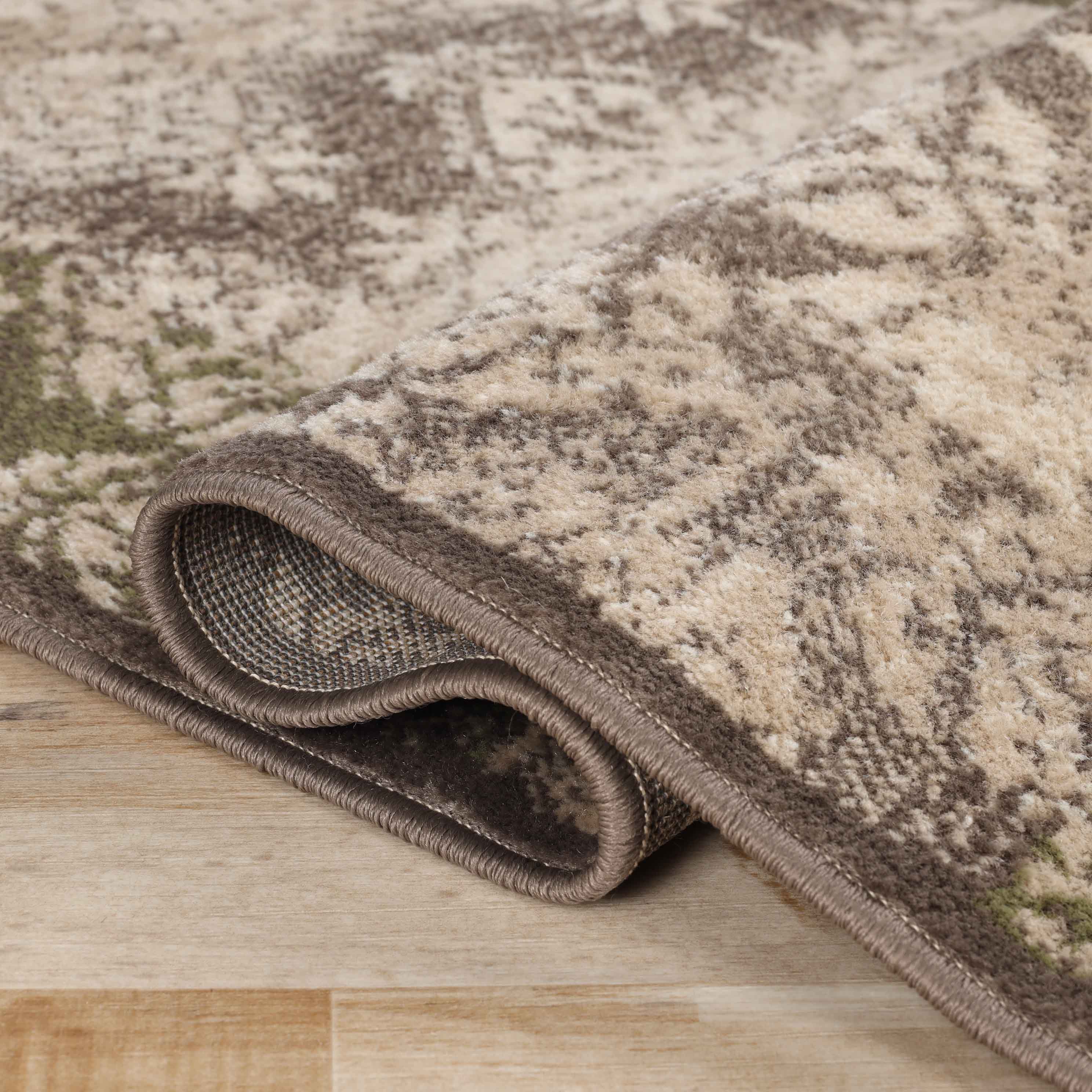 Stylish Modern Damask Indoor Area Rugs & Runners - Non-Slip Soft Living Room Carpet for Bedroom, Hallway, Dining Room Decor