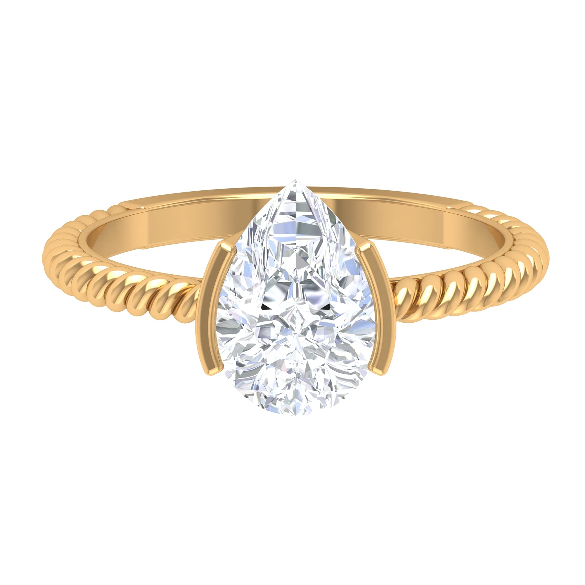 2.25 CT Moissanite Engagement Ring for Women - 7X10 MM Teardrop Cut Solitaire Ring in 14K Solid Gold | Certified Moissanite Wedding Ring | Perfect for Proposals, Anniversaries & Special Occasions