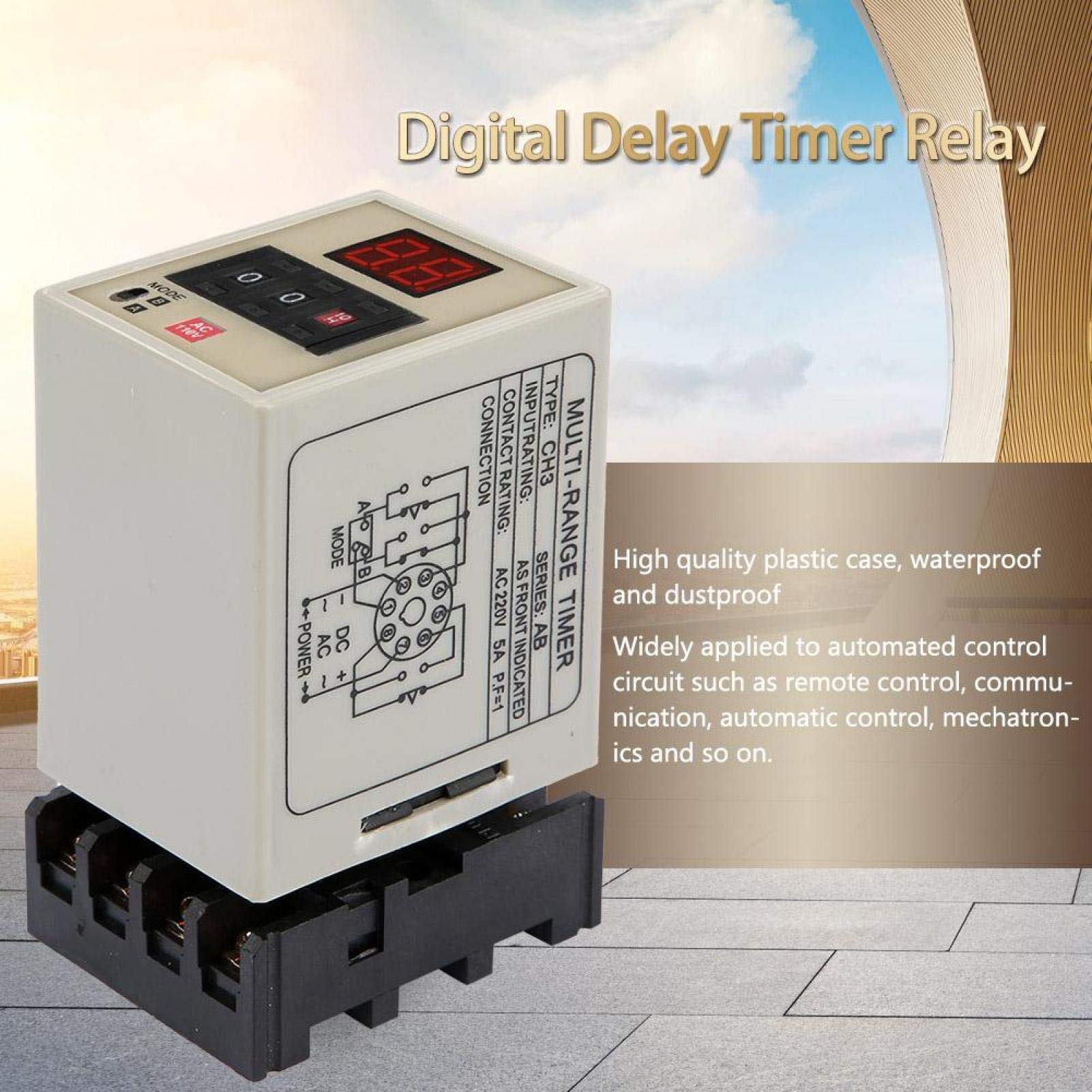 Digital Delay Timer Relay AH3-DM - Dual Mode 0.01S-99H with LED Display | 12V/24V/110V/220V/380V (DC 12V & AC 110V) | Perfect for Industrial Automation, HVAC Systems & Electrical Control Panels