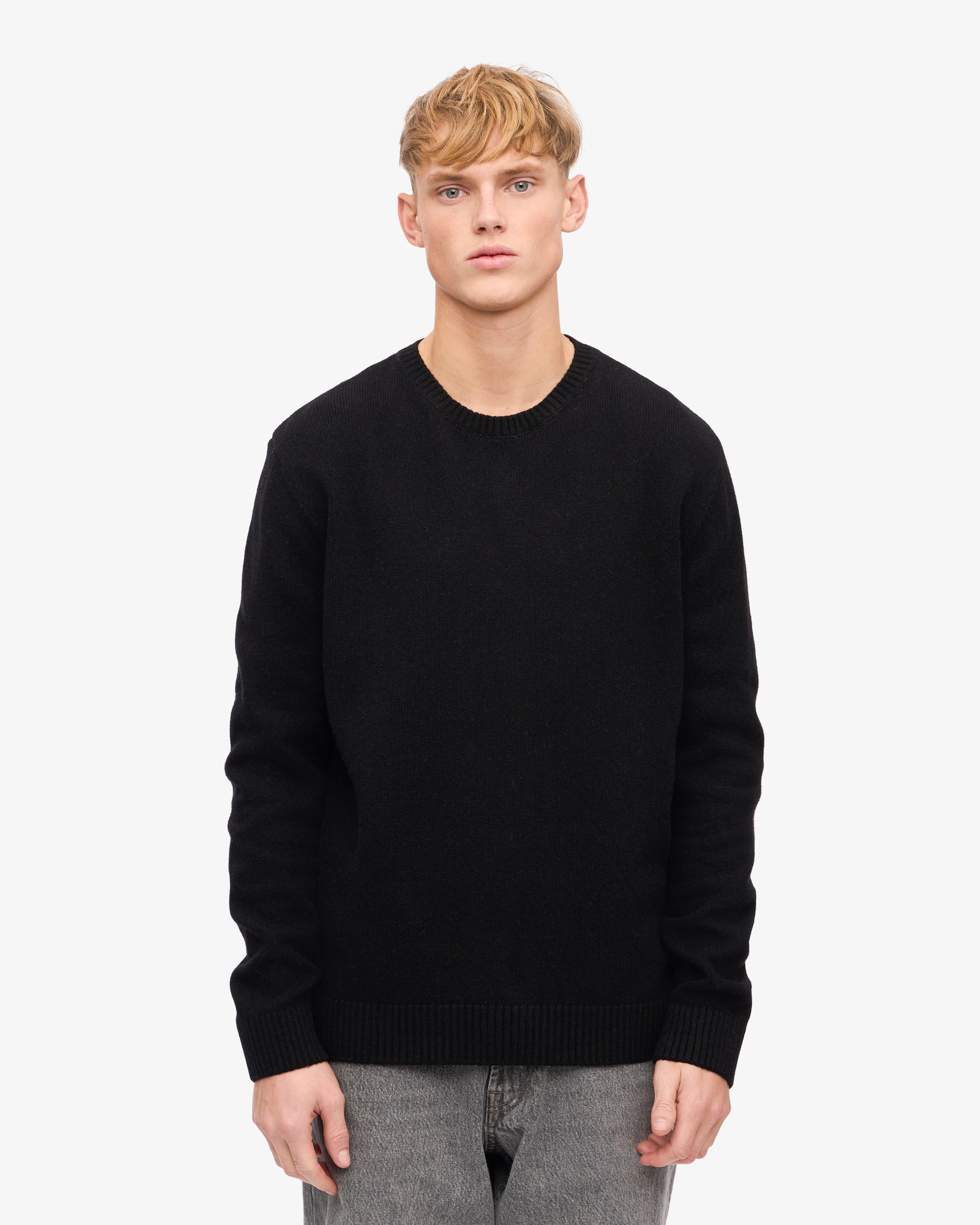 Classic Merino Wool Crew Neck Sweater for Men & Women | Soft & Warm Winter Pullover | Deep Black | Perfect for Casual Wear, Office & Outdoor Activities