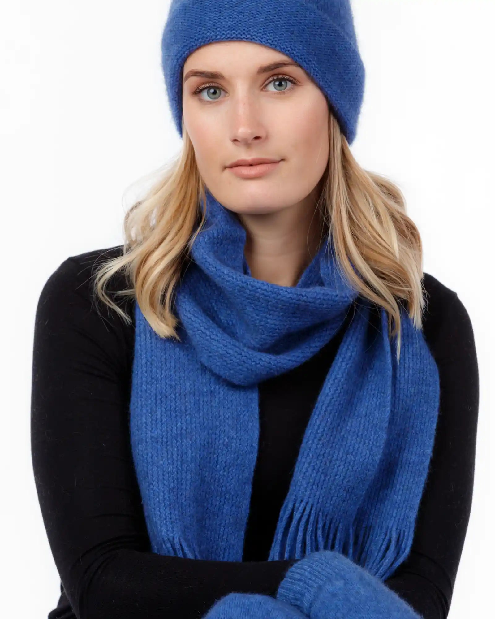 Cornflower Blue Plain Possum Merino Wool Scarf - Soft & Warm Winter Accessory for Women & Men - Perfect for Cold Weather, Outdoor Activities & Fashion Styling