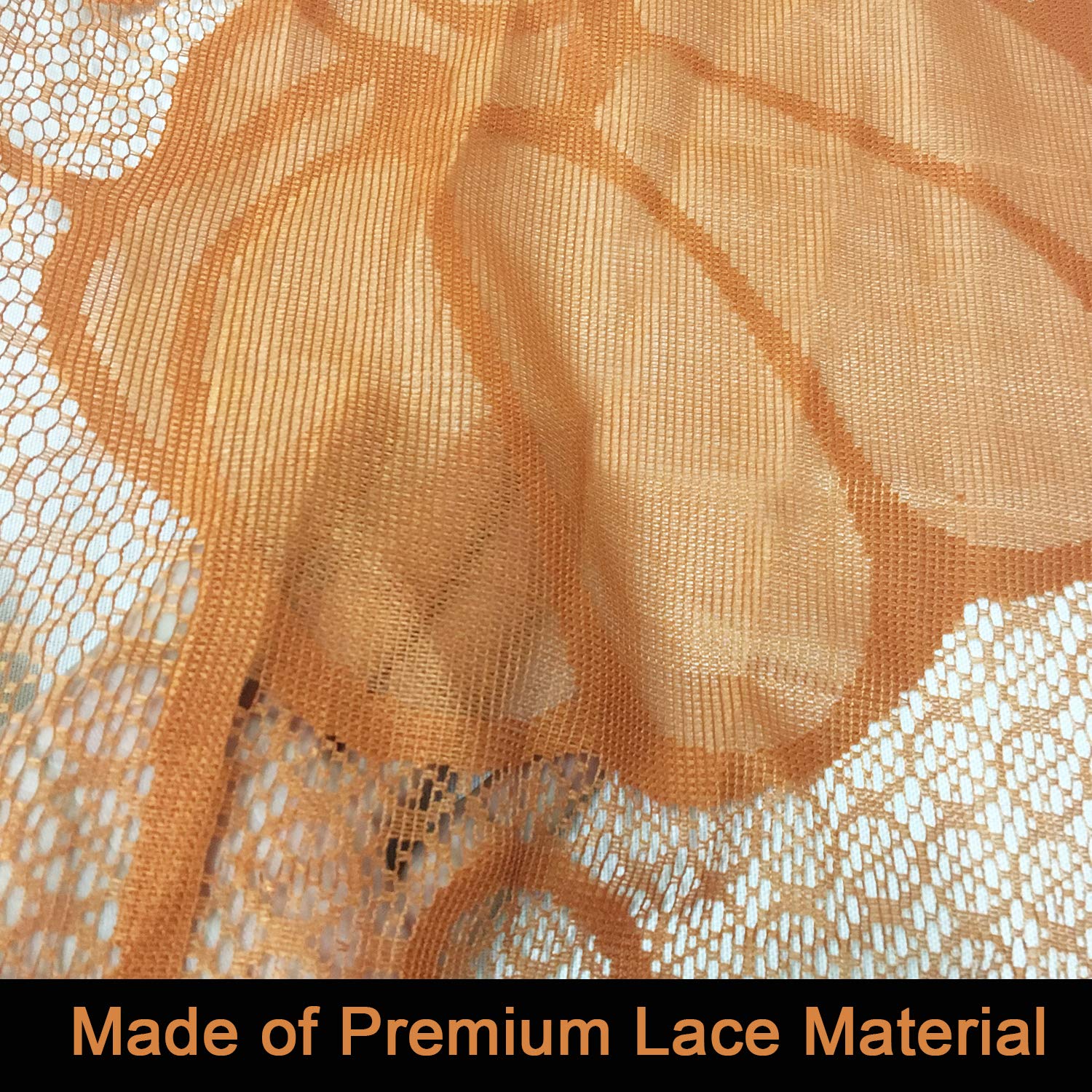 72 Inch Orange Lace Pumpkin Table Runner for Fall & Thanksgiving Decor - Perfect for Dining Table, Buffet, and Holiday Centerpiece Decorations
