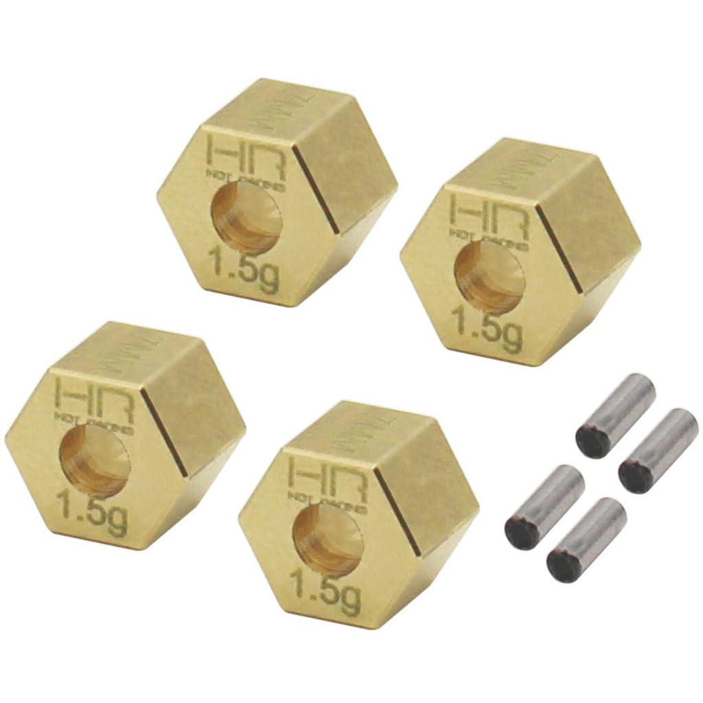 Hot Racing TRXM10H15 Brass Stock Wheels Hub +1.5mm Wide Hex for TRX4-M - Upgrade Your RC Crawler Performance for Off-Road Adventures & Scale Trail Driving