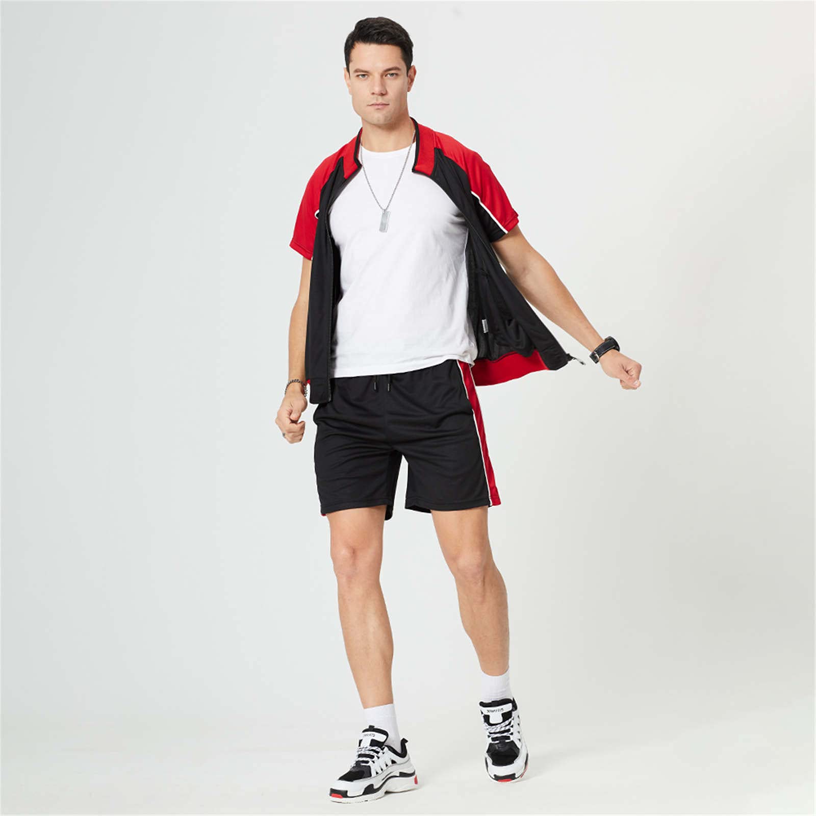 Breathable Men's Summer Running Suits - Lightweight Quick-Dry Sports Outfits for Jogging, Gym & Outdoor Activities | Matching Two-Piece Set in Trendy Colors