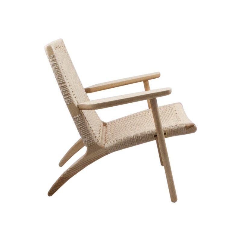 Modern Danish Design Coastal Lounge Chair - Japandi Outdoor Patio Armchair by Hans Wegner | Perfect for Beach Houses, Poolside Relaxation & Scandinavian-Inspired Gardens