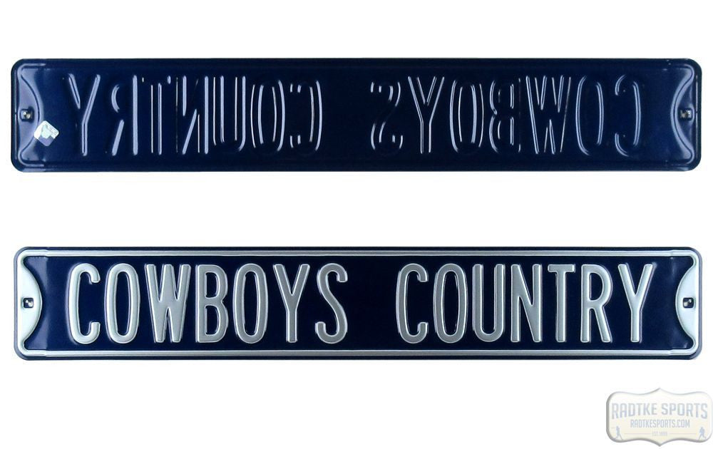 Dallas Cowboys NFL Licensed Authentic Steel Street Sign 36x6 Inches - Perfect for Game Room, Man Cave, and Sports Bar Decor