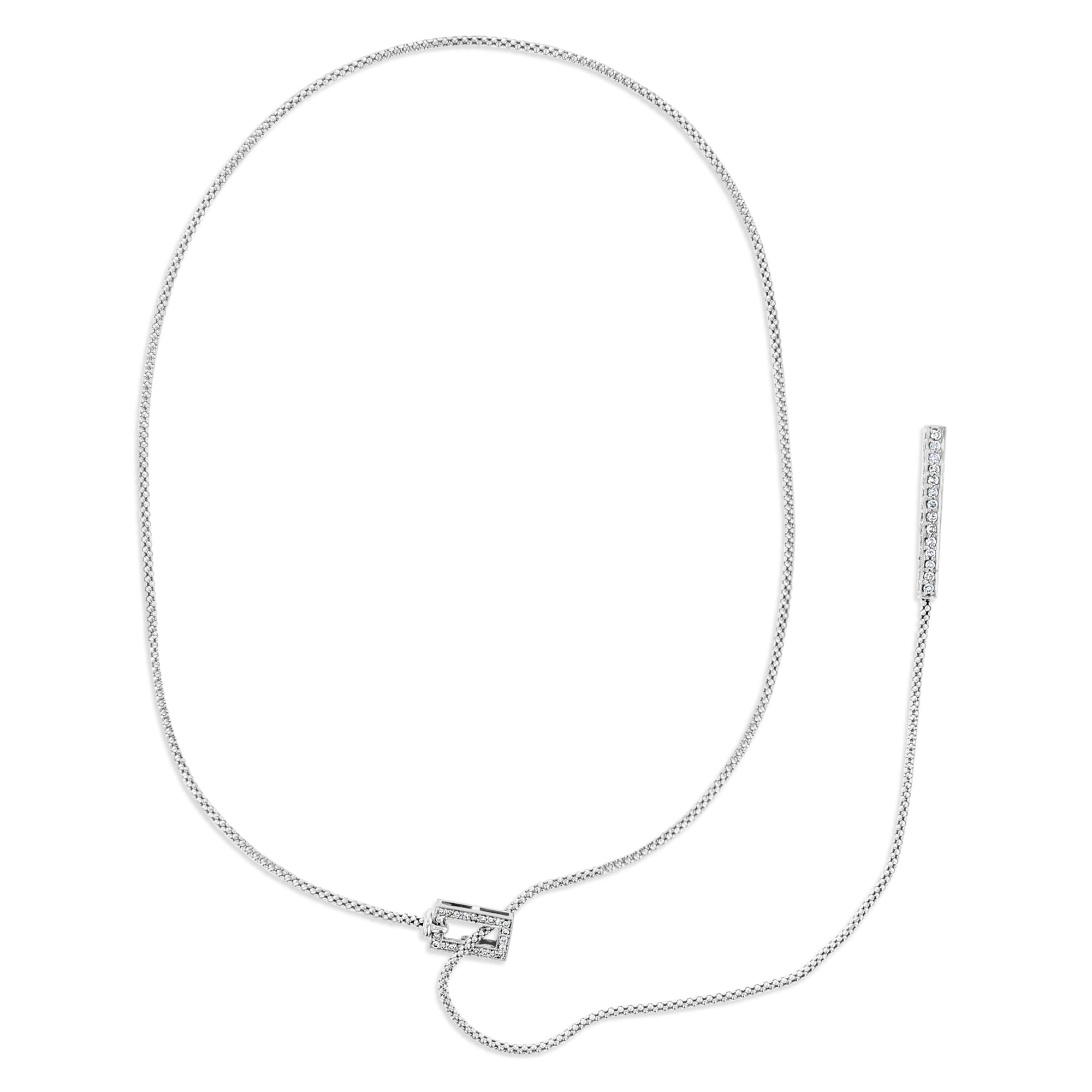 1.20cttw Diamond Y Drop Bar Necklace - 14K White Gold Pendant for Women - Elegant Layering Necklace for Everyday Wear & Special Occasions