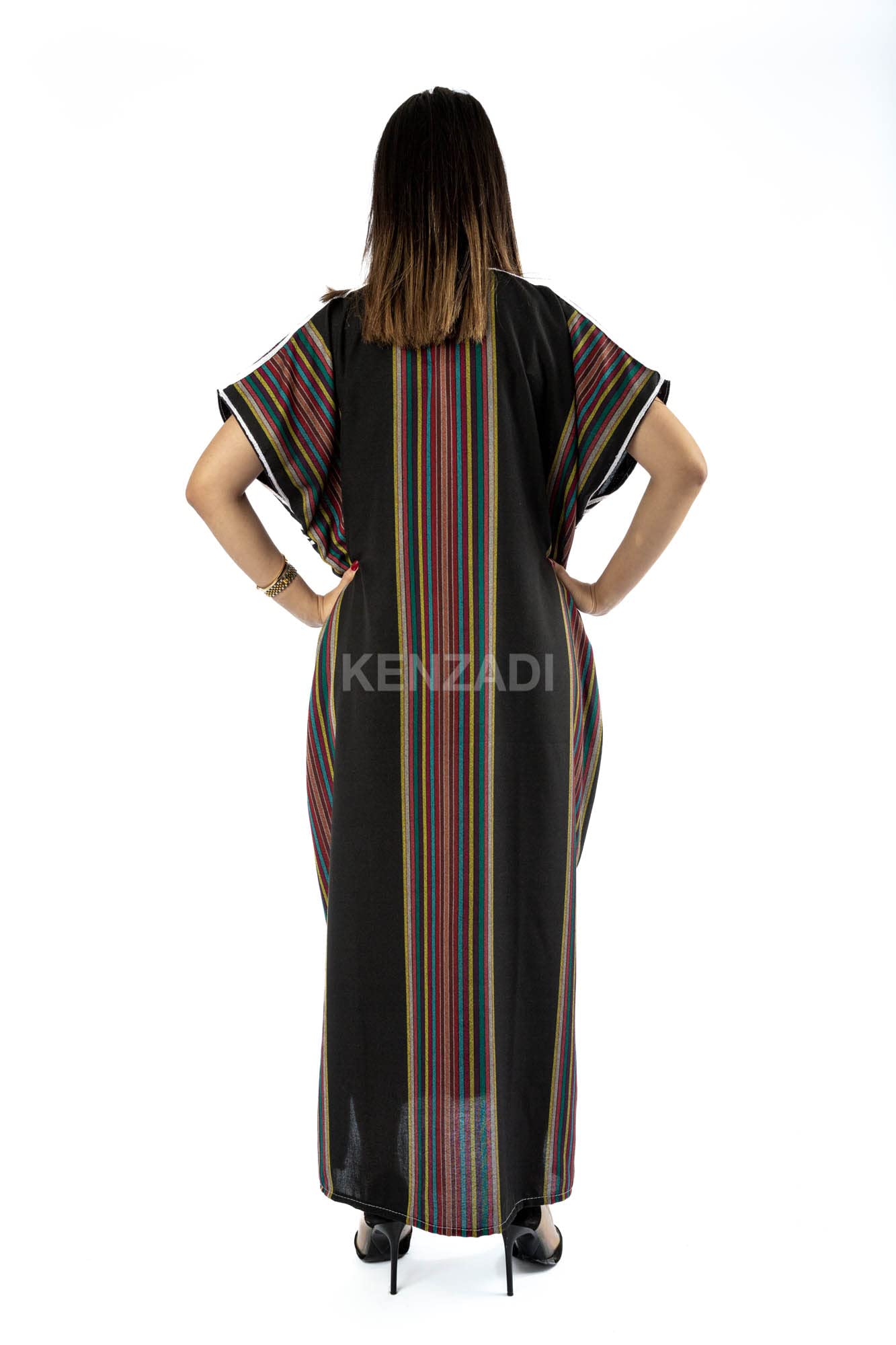 Handmade Moroccan Women's Caftan with Embroidery - S to L Size - Elegant Beach Cover Up - Made in Morocco (Black) | Perfect for Summer Vacations, Resort Wear & Boho Fashion