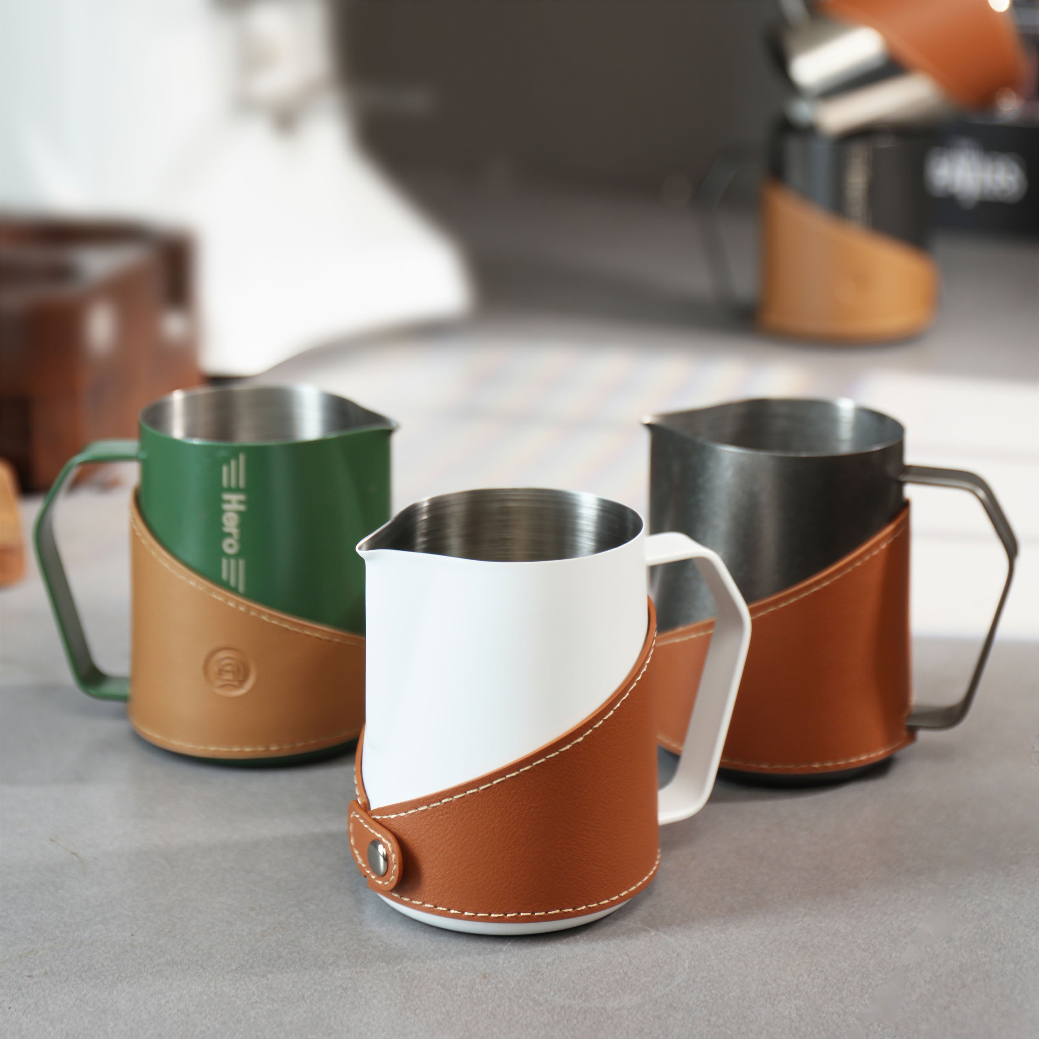 Premium Stainless Steel Milk Frothing Pitcher - 12oz/16oz/20oz Barista Coffee Frother for Latte, Cappuccino & Hot Chocolate - Perfect for Home & Professional Use